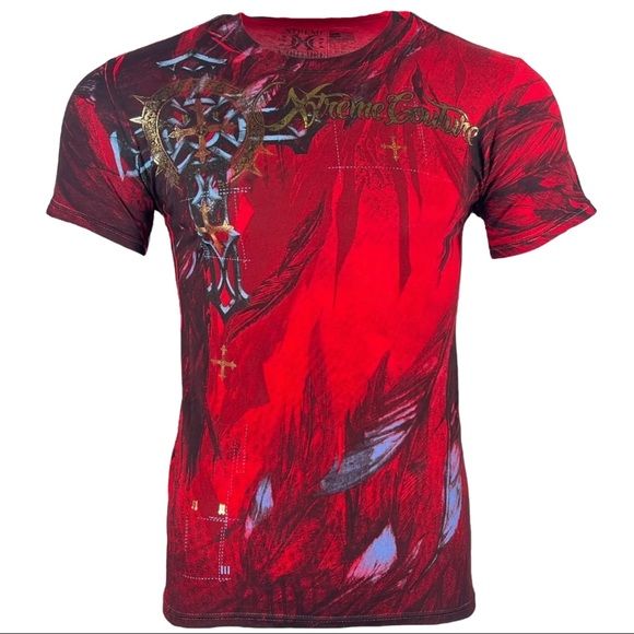 Affliction Other - Xtreme Couture By Affliction Men's T-Shirt Dark Doman Biker Red Tattoo S-5XL